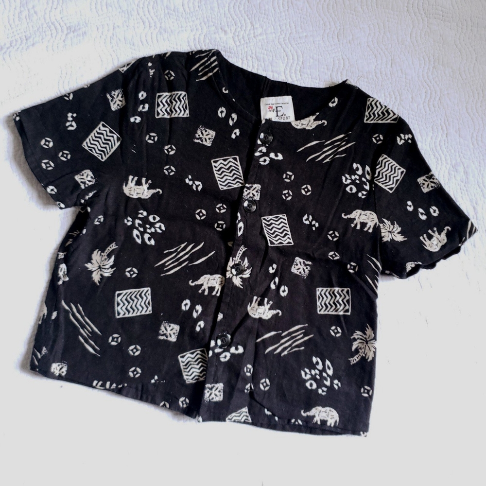 Vintage EASE SPORT black beige reversible top